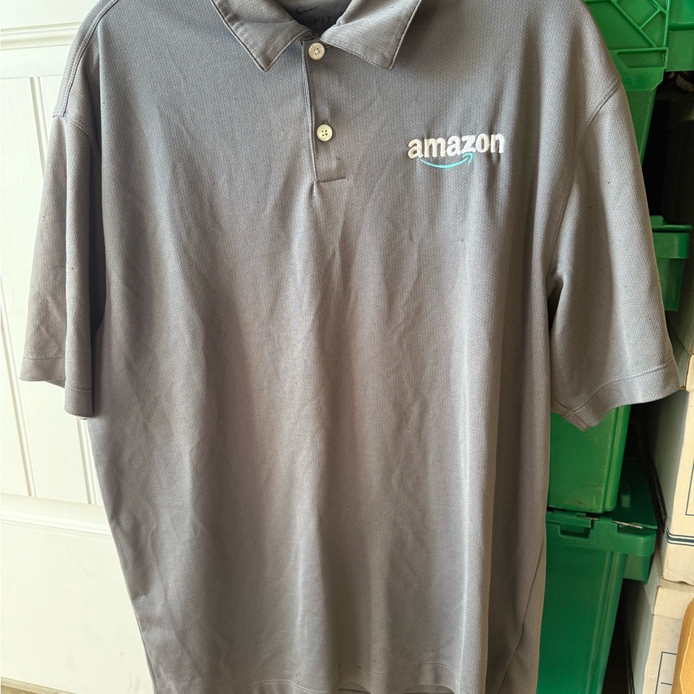 Amazon Employee Nike Gray Polo Shirt for Men Large